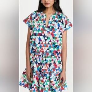 SALONI Women's Multicolor Geometric Mini Shift Dress Size US 4 Resort Luxury